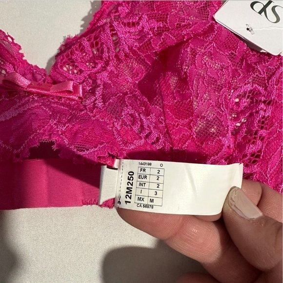 NWT $74 Simone Perele [ 2 INT ] Celeste‎ Wireless Bralette in Fuchsia Pink - Picture 7 of 11